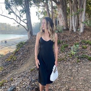 Aritzia/Wilfred Midi Slip Dress - Black